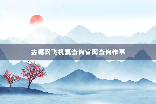 去哪网飞机票查询官网查询作事