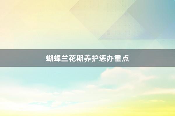 蝴蝶兰花期养护惩办重点